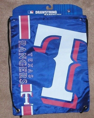 NEW MLB Texas Rangers Baseball Drawstring Backpack 18" X 13.5" NEW NWT Cover