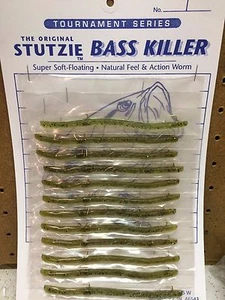 Stutzie Rubber Fishing Worms "Bass Killer" (12 Per Package) - Picture 1 of 1