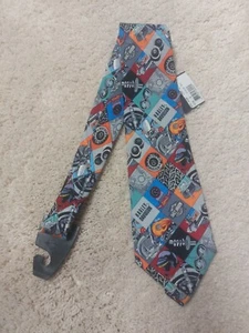 NEW Nicole Miller Harley Davidson Tie Motorcycle Biker Vintage Silk Hand-Sewn FS - Picture 1 of 8