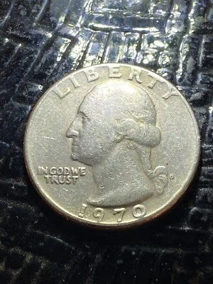 1970 US Copper quarter D Mint mark error coin Liberty Letters on the Rim - Image 1 of 4