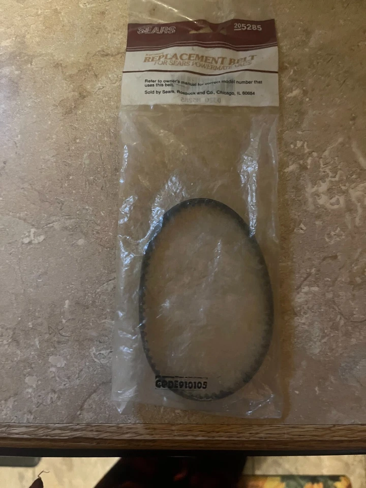 Cinturón de repuesto Sears Sears Powermate aspiradora. NOS 205285 Foto 1 de 1