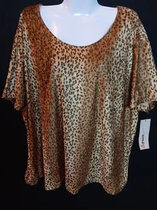 Vintage Exposure Damen Bluse braun/schwarz Animalprint weicher Velours, Gr. L,  - Bild 1 von 6