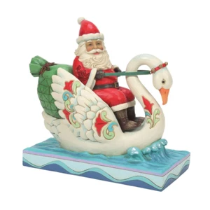 Jim Shore Santa Riding a Swan 6010824 NEU für 2022 Santa's Birds Statue - Bild 1 von 4