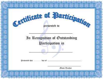 Certificate of Outstanding Participation - 10 Awards per pack * Publisher Ships! - Image 1 of 4