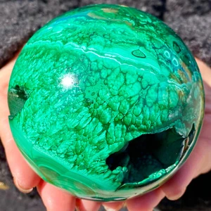 Bola de malaquita natural de 2,68 lb bola de energía de cristal de cuarzo curación de reiki - Imagen 1 de 14