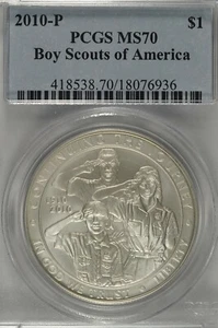 2010 P Boy Scouts of America Commemorative Silver Dollar PCGS MS70 - Picture 1 of 3