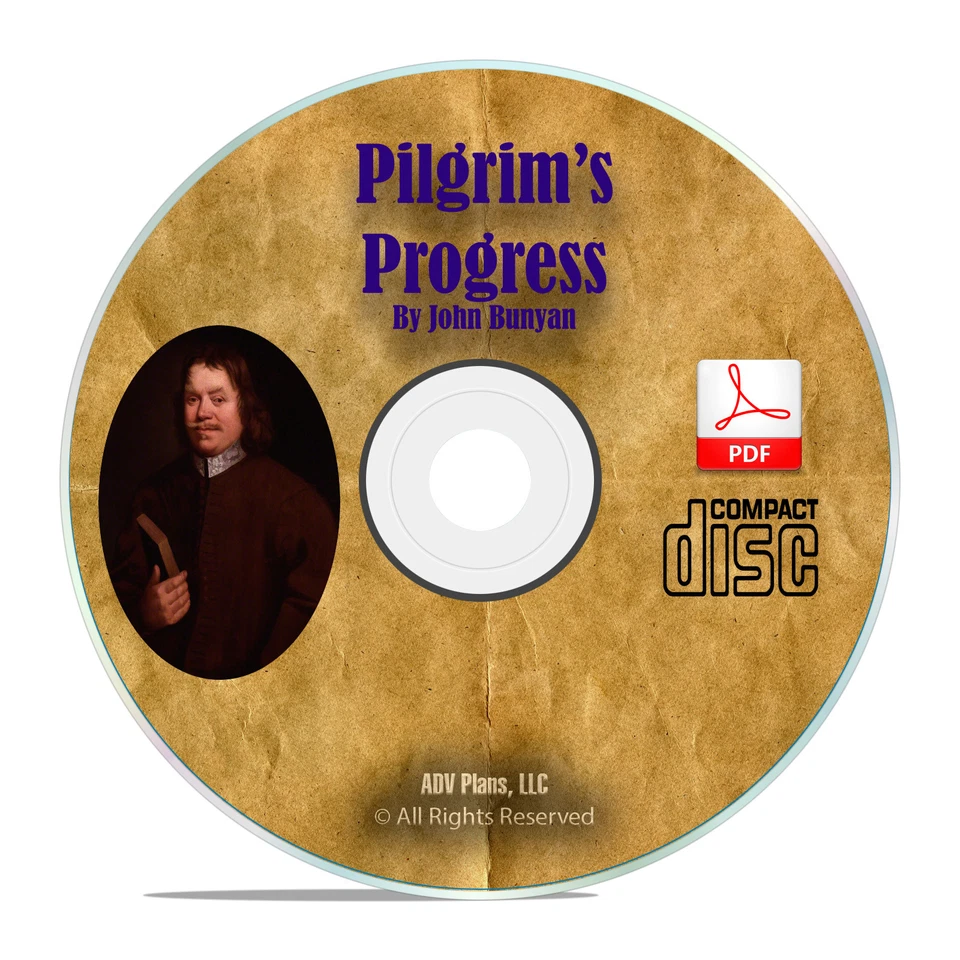 Pilgrim's Progress, by John Bunyan Christian Biblical Scripture Book CD H14 Foto 1 de 1