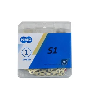 1x KMC S1 Wide 1/8 Mountain Road Bicycle Cycle Bike Chain Gold - 112 Links - Picture 1 of 2