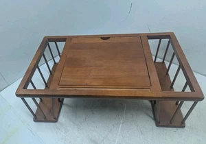 Vintage Wood Bed Tray Lap Desk w Side Magazine Rack Holders - Laptop Desk  - Picture 1 of 9