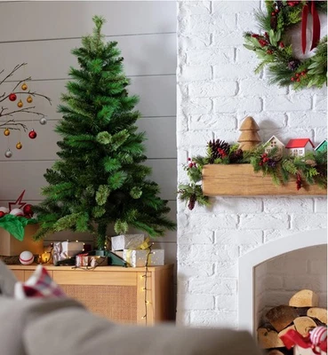 HOME Habitat 4ft Mixed Cashmere Christmas Tree - Green