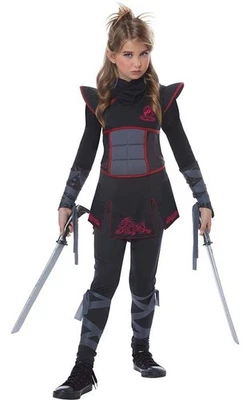 БЕССТРАШНЫЙ НИНДЗЯ РЕБЕНКА ДЕВОЧЕК НАРЯД ВВЕРХ BOOKWEEK ЯПОНСКИЙ ВОИН КОСТЮМ ДЛЯ ХЭЛЛОУИНА - Изображение 1 из 2