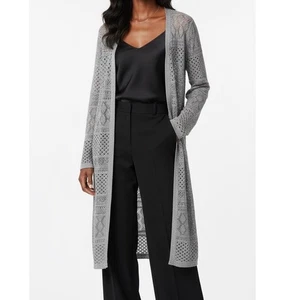 Chico's Travelers Collection Silber Häkel Staubmantel Strickjacke Pullover 3 XL Glitzer - Bild 1 von 8