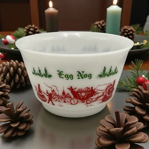 De colección 1950 Hazel Atlas Huevo Nog Punch Bowl Vidrio de Leche Repuesto Años 50 Carro - Imagen 1 de 14