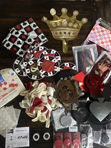 Casino Party Decorations Lot Balloons Streamers Foil Curtains Red Black Decor - Picture 1 of 16