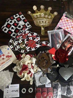 Casino Party Decorations Lot Balloons Streamers Foil Curtains Red Black Decor - image 1 of 4