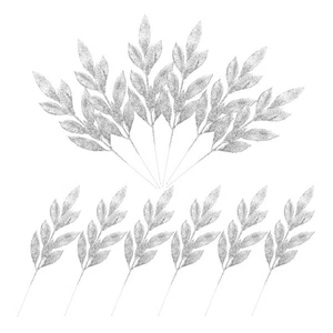  12 Stück Christbaum Plektren Deko künstliche Glitzer Blätter - Bild 1 von 12