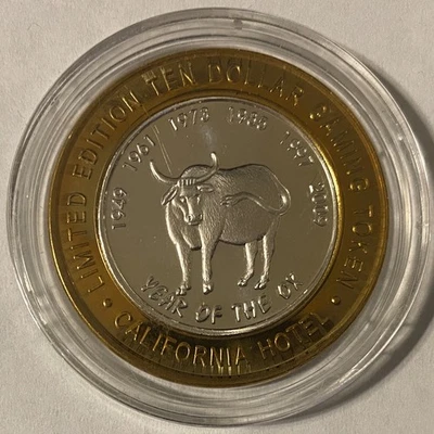 Silver Strike - California Hotel Las Vegas - Year of the Ox - Zodiac, G Mint - Image 1 of 2