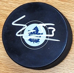 Autographed EASTON COWAN Toronto Maple Leafs Hockey Puck COA - Picture 1 of 1