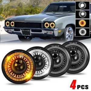 4PCS 5 3/4" 5.75'' LED Headlights Start up Halo DRL Fit Buick Riviera 1963-1974 - Picture 1 of 10
