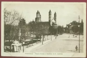 VERCELLI ITALIEN ITALIA PLAZA ROMA E BASILIKA VINTAGE POSTKARTE CP 052310 OS - Bild 1 von 2