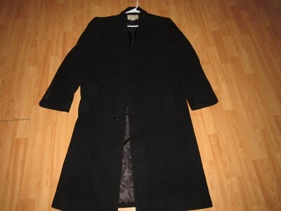 NWOT New PRONTO UOMO Men's 40 Reg Black Over Coat Cashmere Wool Blend - Image 1 of 4