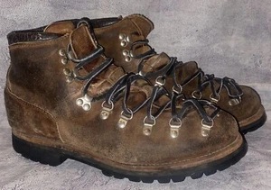 Vintage 70s 80s Dexter Waxed Suede Mountaineering Alpine Hiking Boots USA Vibram - Picture 1 of 13