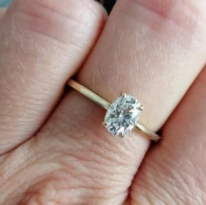 2.80 Ct Oval Cut White Diamond Lab-Created Engagement Ring 14k Yellow Gold Over - Picture 1 of 4