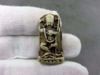 Divindades budistas tibetanas de pedra branca muito antigas Vajravarahi Tibete pequeno Buda - Imagem 1 de 4