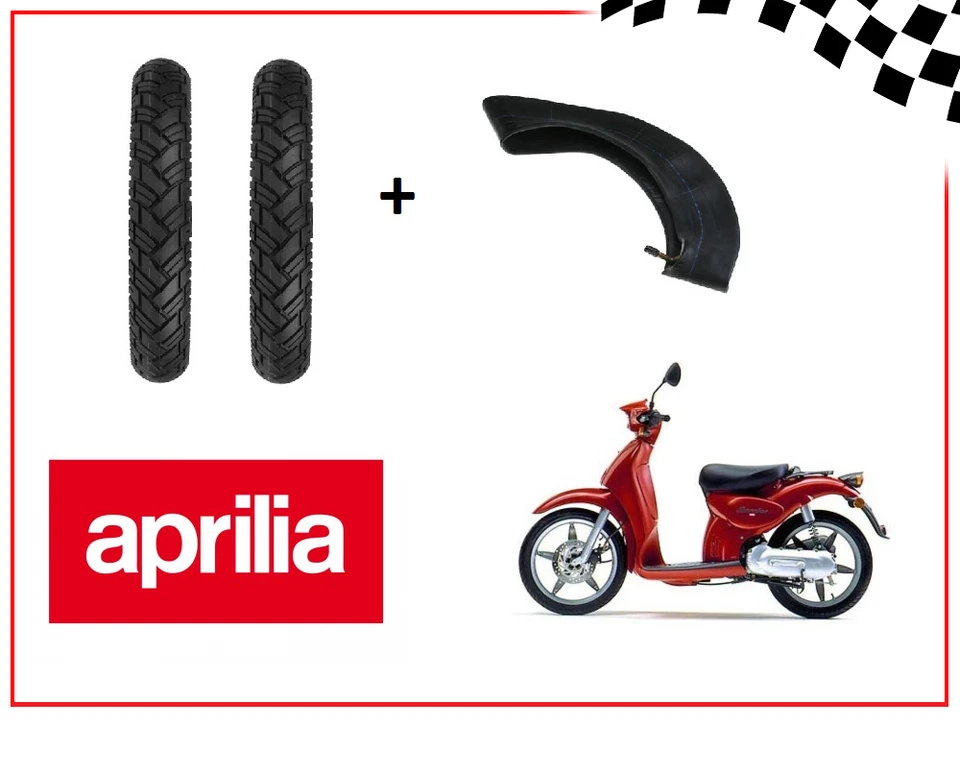 2 PNEUMATICI COPERTONI DEESTONE 2-3/4-16 + CAMERA PER APRILIA SCARABEO 50 2T 93>