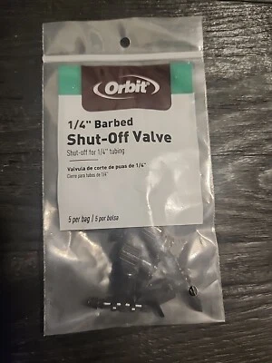(5-Pk) Orbit Shut-Off Valve 1/4" Barb 67404  - Image 1 of 2