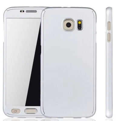 Custodia Cellulare Protettiva per Samsung Galaxy S6 Full Cover Display Argento - Immagine 1 di 4