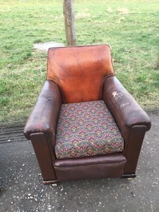 A Leather Art Deco Armchair - Picture 1 of 11
