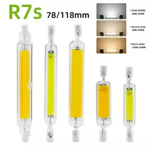 78mm 118mm Dimmable R7s LED COB Light Bulb 12W 25W Glass + Ceramics T3 J Type - Picture 1 of 14