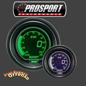 Prosport EVO Digital Boost Gauge, for 52mm, White Green Waterproof sensor - Picture 1 of 4