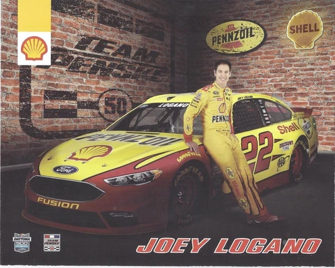 2016 JOEY LOGANO "SHELL PENNZOIL FORD FUSION" #22 NASCAR SPRINT CUP  POSTCARD Cover