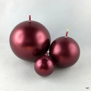 Kugelkerzen metallic Bordeaux Deko Kerzen Weihnachten Dekoration Hochzeit  - Bild 1 von 4