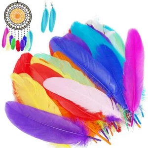 100Pcs Natural Goose Feather Dyeing 4-6inch 10-15cm Carnival Diy Costume Mask - Picture 1 of 12