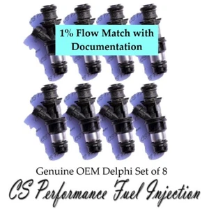 1% Flow Match Delphi Fuel Injectors (8) for Cadillac Chevy GMC 4.8 5.3 6.0 V8 - Picture 1 of 5