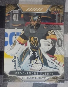 Marc Andre Fleury Signed Upper Deck MVP Hockey Card Vegas Golden Knights - Picture 1 of 1
