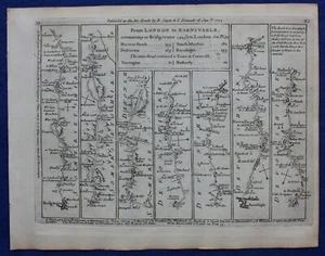 DULVERTON, SOMERSET, BARNSTAPLE, DEVON, Pl 33 antique road map, Jefferys, 1775 - Picture 1 of 3