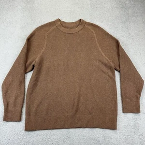 Lululemon Textured Knit Long Sleeve Crewneck Sweater Mens Size M Medium Brown - Picture 1 of 7