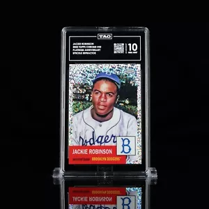 TAG 10 Jackie Robinson 2022 Topps Chrome Platinum Speckle Refractor /150 Gem - Picture 1 of 2