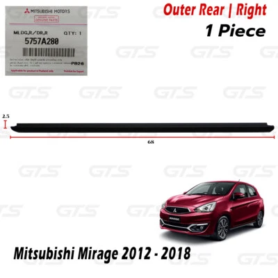 Rear Rh Outer Weatherstrip Door Belt For Mitsubishi Mirage Space Star 2012 2018 - Image 1 of 4