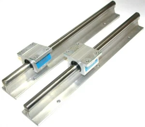 Set of 1/2" Thomson 12" Linear rails with Open Pillow Blocks SPB 8OPN - Picture 1 of 2