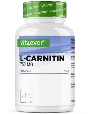 L-Carnitin 750 - 180 Kapseln (vegan) - 3000mg Tartrat / Tagesportion hochdosiert - Bild 1 von 4