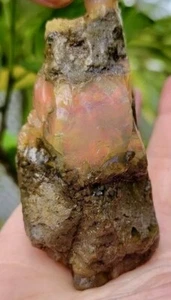 Äthiopischer Opal großer rauer Felsen schöne schillernde Farben 4,5"" x 2 - Bild 1 von 10
