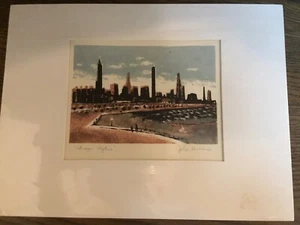 John Mosiman ‘Chicago Skyline’ Lithograph Pencil Signed New in Wrap 6.5”x5.5” - Picture 1 of 2