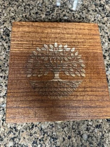 Tree Of Life Wooden Laser Engraved Decorative Keepsake Box Stained 7X7X3 IN - Picture 1 of 8