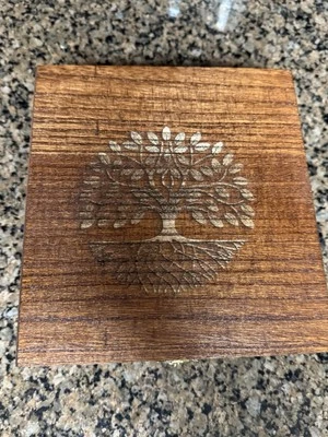 Tree Of Life Wooden Laser Engraved Decorative Keepsake Box Stained 7X7X3 IN - Image 1 of 4