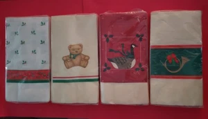 Lotto di 4 asciugamani ospiti carta natalizia Hallmark vintage mai aperti confezione da 12/NOS - Foto 1 di 2